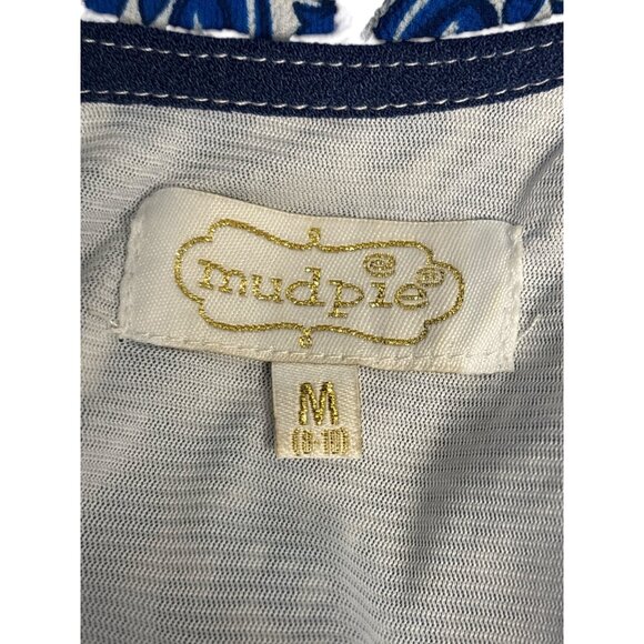 Mud Pie Womens Blue & White Sleeveless Shift Dress Size M Polyester Blend - Picture 5 of 9